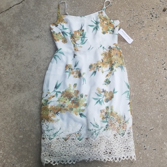 New York & Company Dresses & Skirts - Eva Mendes floral crochet trim slip dress